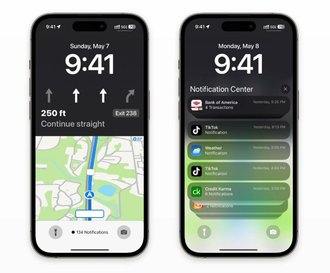 珠海苹果维修服务分享iOS17锁屏地图导航半屏显示长什么样 